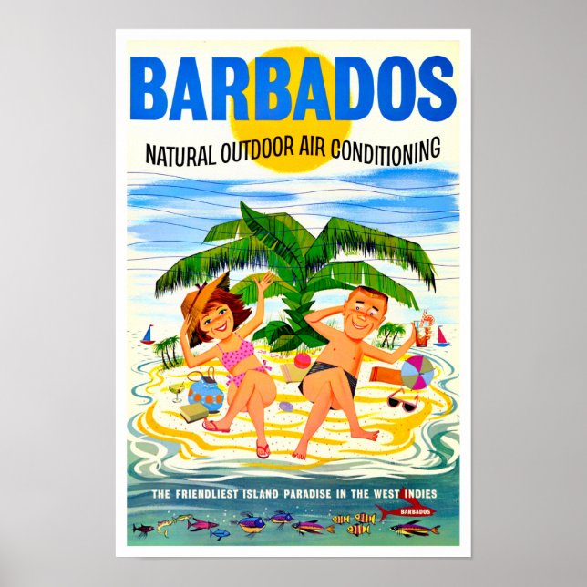 Barbados vintage resor poster (Framsidan)