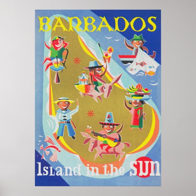 Barbados Vintage resor Poster (Framsidan)