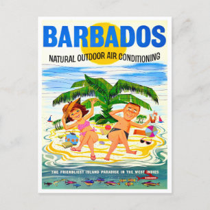 Barbados vintage resor vykort