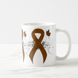 Bårband med brunt medvetande med fjäril kaffemugg