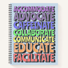 Bärbar 8,5 x 11 Spiral - Lärardagen i blått