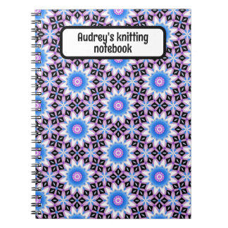 Bärbar anpassningsbar - blå och lila design anteckningsbok
