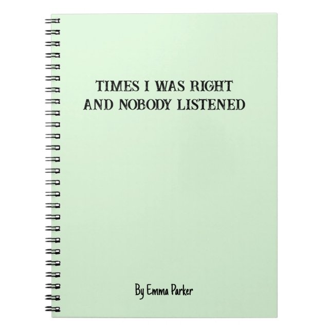 Bärbar Anpassningsbar för medarbetare/Student-gåvo Anteckningsbok (Framsidan)