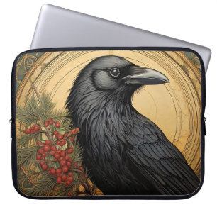 Bärbar art nouveau-Kråka-säck Laptop Fodral