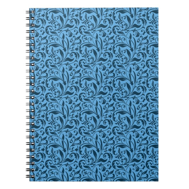 Bärbar bärbar dator - blå blommor anteckningsbok (Framsidan)