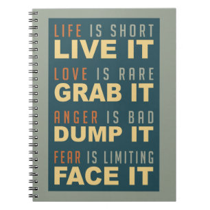 Bärbar bärbar dator med Motivational Life Adapter Anteckningsbok