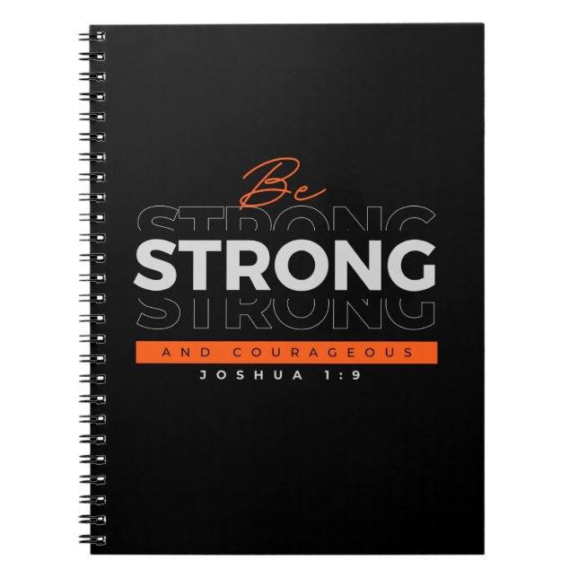 Bärbar bärbar dator Motivational Bible Verse Joshu Anteckningsbok (Framsidan)