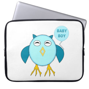 Bärbar Bärbar Pojke-flaska för Cute Blue Uggla Laptop Fodral