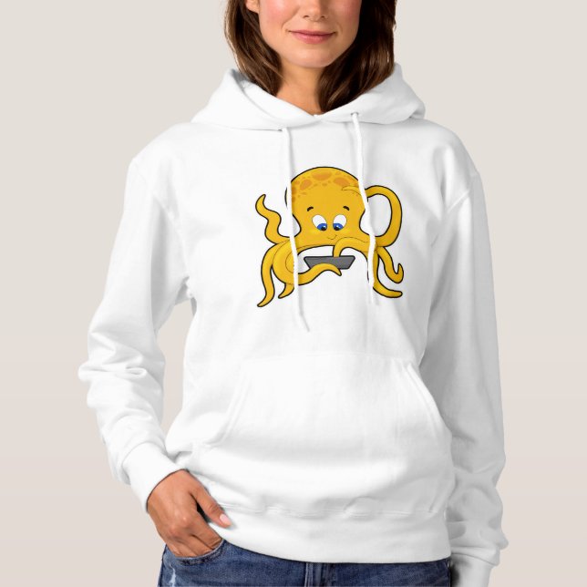 Bärbar bläckfisk med bärbar dator t shirt (Framsida)