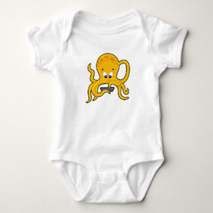Bärbar bläckfisk med bärbar dator t shirt