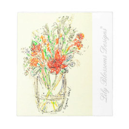 Bärbar blommigt anteckningsblock