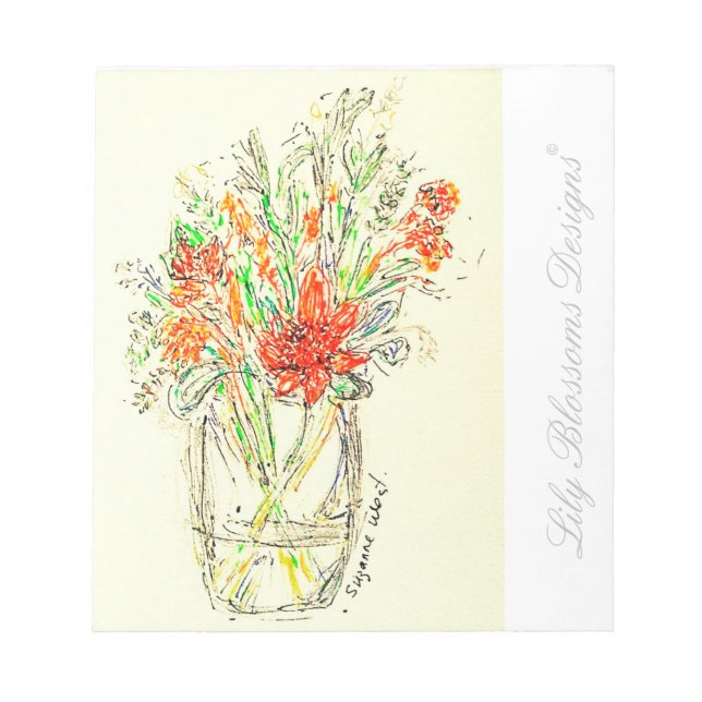 Bärbar blommigt anteckningsblock (Framsida)