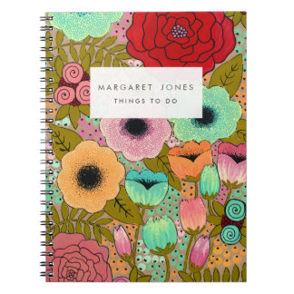 Bärbar Blommigt Garden Journal Anteckningsbok
