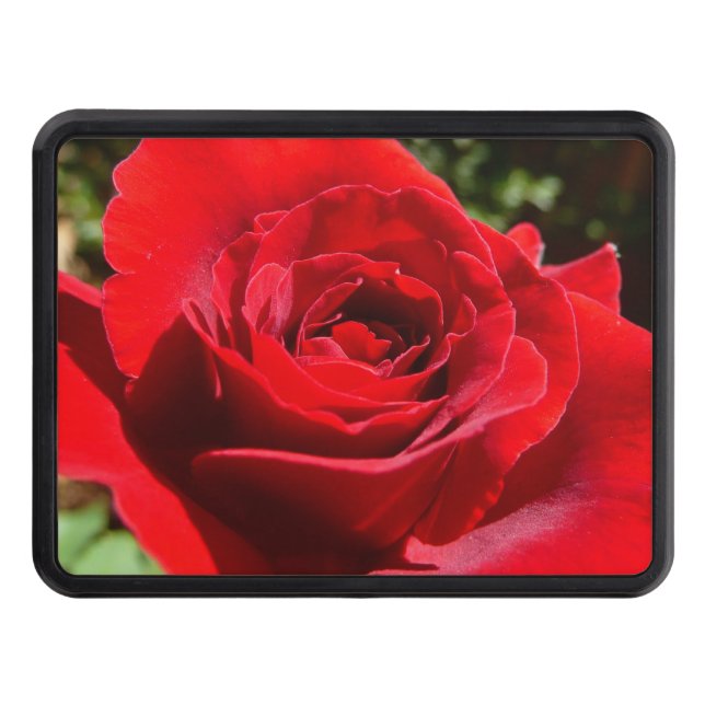 Bärbar Blommigt i Röd ros Skydd För Dragkrok (Framsidan)