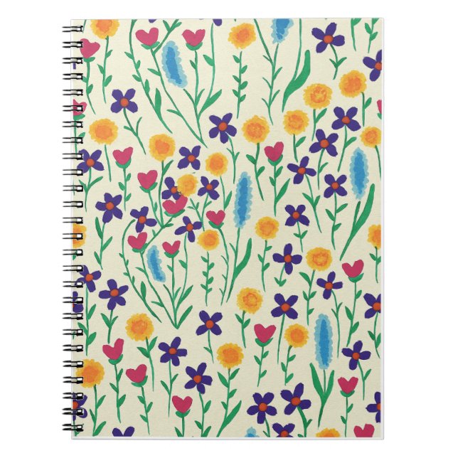 Bärbar Blommigt med Färgad-vattenfärg/Journal Anteckningsbok (Framsidan)