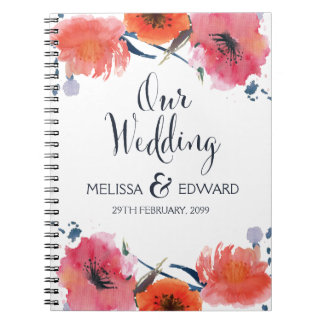 Bärbar Blommigt med marockfärg Spiral Journal Anteckningsbok