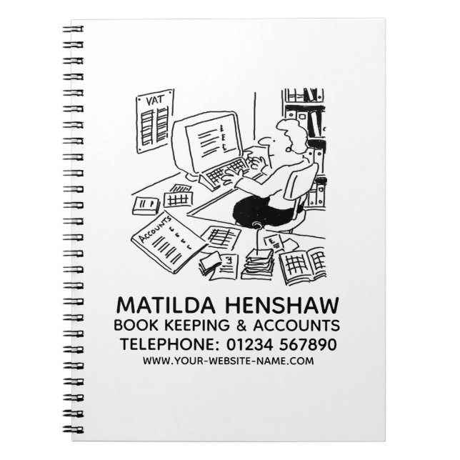 Bärbar bok för bok-underhåll och konton anteckningsbok (Framsidan)