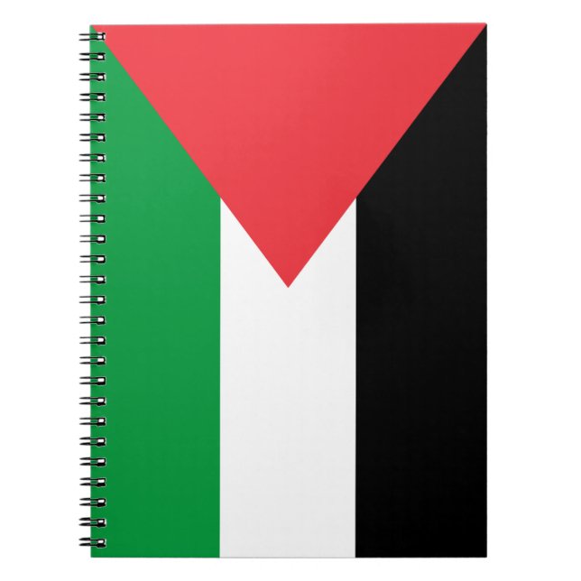 Bärbar bok med Palestinas Flagga Anteckningsbok (Framsidan)
