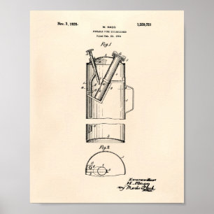 Bärbar brandsläckare 1925 - gammal brandsläckare poster