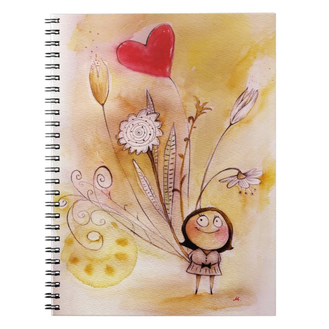 Bärbar bukett anteckningsbok med spiral (Framsidan)