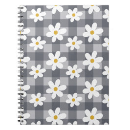 Bärbar daisy Days - Black Gingham Anteckningsbok