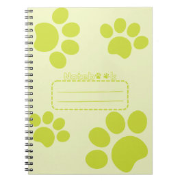 Bärbar dator Cat tassar grönt journal Anteckningsbok