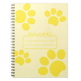 Bärbar dator Cat tassar gult journal Anteckningsbok