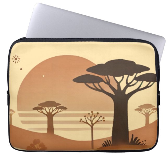 🌅 bärbar dator Fodral - African Sunset Elegance � (Framsidan)