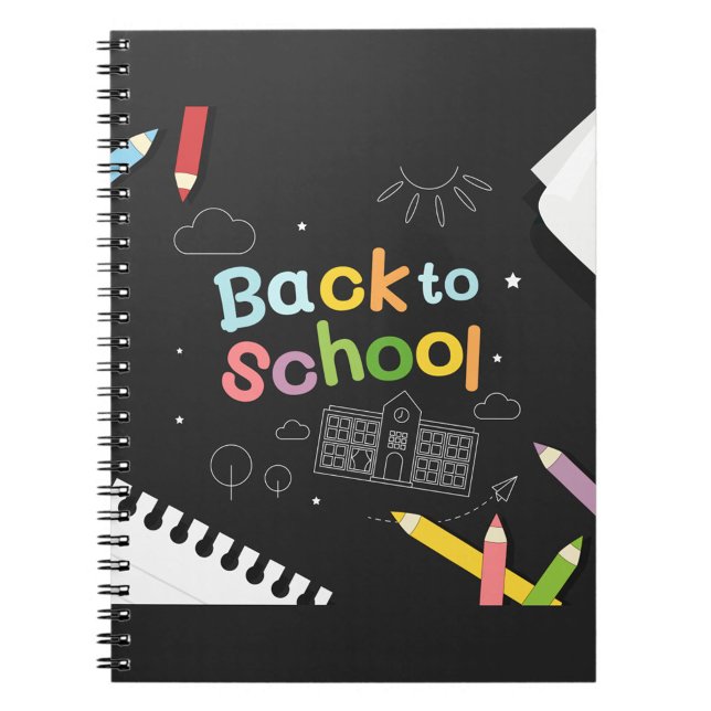 Bärbar dator för back to school-kalk anteckningsbok (Organize your day with a custom notebook! Made with your images and text on the front cover!)