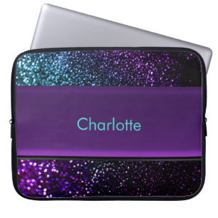 Bärbar dator för glitter för lilor för laptop fodral