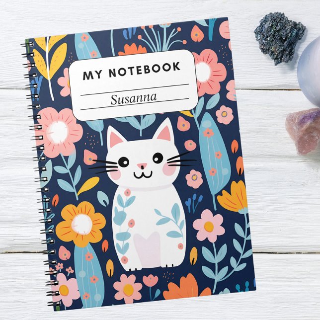 Bärbar dator för kute och Blommönster Anteckningsbok (Skapare uppladdad)
