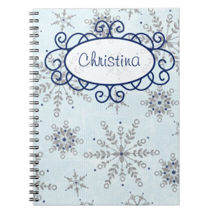 Bärbar dator glitter Snöflingor Spiral Anteckningsbok Med Spiral