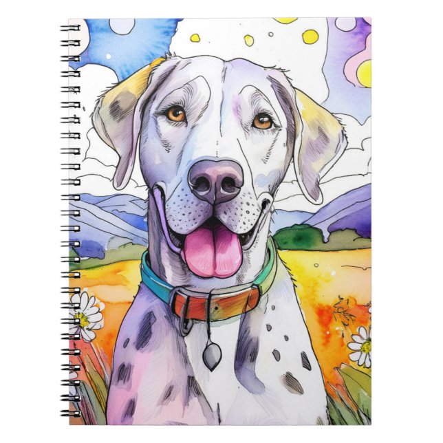 Bärbar dator great dane Hund Spiral Anteckningsbok (Framsidan)