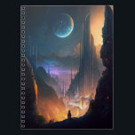 Bärbar dator i Science fiction Futuristiska City Anteckningsbok<br><div class="desc">Fantasy,  Sci-fi & Horror art av Lunarium.</div>