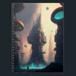 Bärbar dator i Science fiction Futuristiska City Anteckningsbok<br><div class="desc">Fantasy Art products by The Lunarium.</div>
