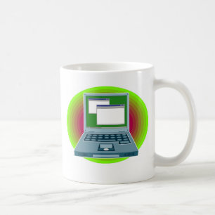 Bärbar dator kaffemugg