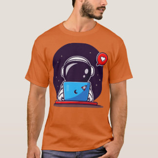 Bärbar dator med Cute Astronaut-funktion T Shirt