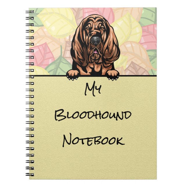 Bärbar dator med Cute Bloodhound Anteckningsbok (Framsidan)