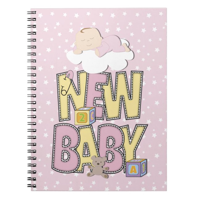 Bärbar dator med Cute Nyfödd bebis Girl iPad Anteckningsbok (Framsidan)