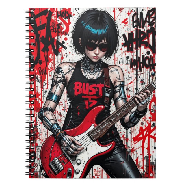 Bärbar dator med CyberBass Rebelling spiral Anteckningsbok (Framsidan)