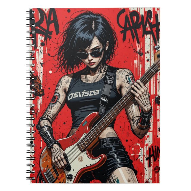 Bärbar dator med CyberBass Rebelling spiral Anteckningsbok (Framsidan)