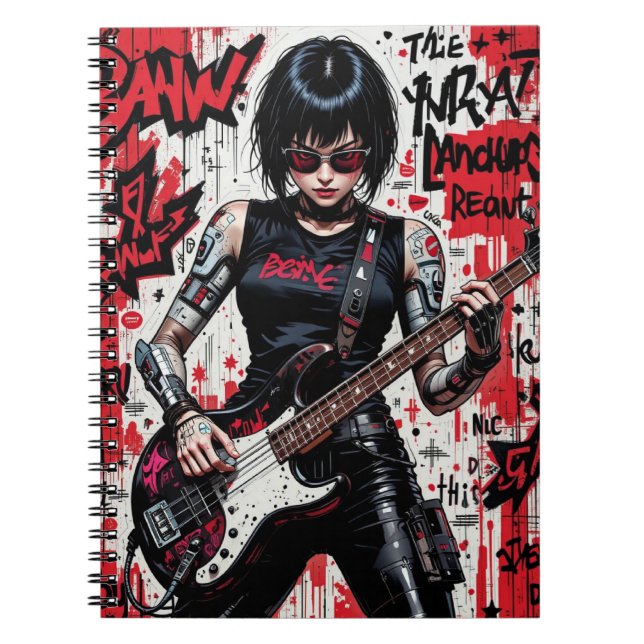 Bärbar dator med CyberBass Rebelling spiral Anteckningsbok (Framsidan)