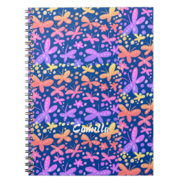 Bärbar dator med färgade fjärilar anteckningsbok