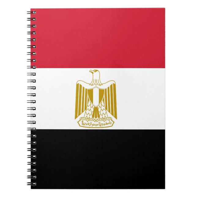 Bärbar dator med Flagga av Egypten Anteckningsbok Med Spiral (Framsidan)