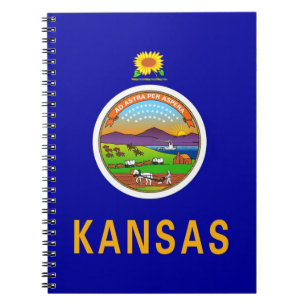Bärbar dator med Flagga av Kansas-tillstånd Anteckningsbok Med Spiral