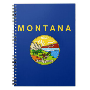 Bärbar dator med Flagga av Montana State Anteckningsbok