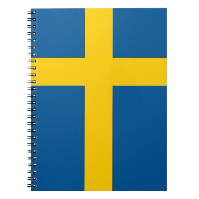 Bärbar dator med Flagga av Sverige Anteckningsbok Med Spiral (Framsidan)