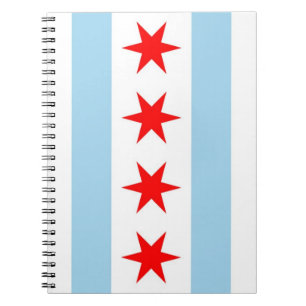Bärbar dator med Flagga Chicago, Illinois State Anteckningsbok