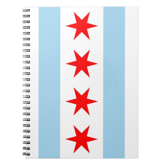 Bärbar dator med Flagga Chicago, Illinois State Anteckningsbok (Framsidan)