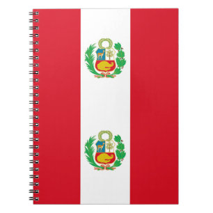 Bärbar dator med Flagga från Peru Anteckningsbok Med Spiral